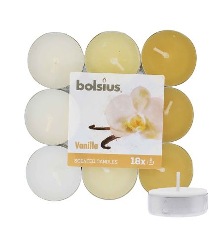Bolsius Scented Tealights Vanilla 4h świeczka herbaciana 18 szt