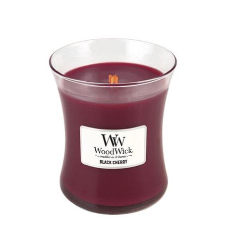 WoodWick Black Cherry świeca zapachowa z drewnianym knotem 275 g