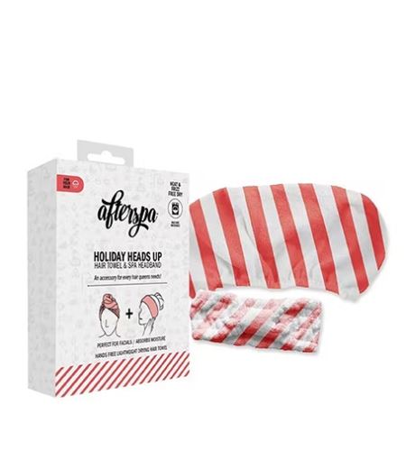 AfterSpa Holiday Heads Up zestaw upominkowy kosmetyczny pałąk + ręcznik do włosów