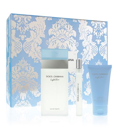 Dolce & Gabbana Light Blue zestaw prezentowy dla kobiet woda toaletowa 100 ml + krem do ciała 50 ml + woda toaletowa 10 ml
