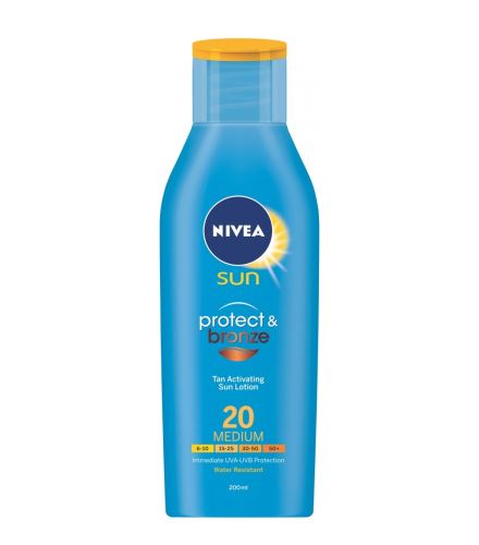 Nivea Sun Protect & Bronze mleczko do opalania SPF 20 200 ml