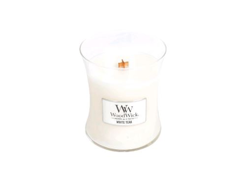 WoodWick White Teak świeca zapachowa z drewnianym knotem 275 g