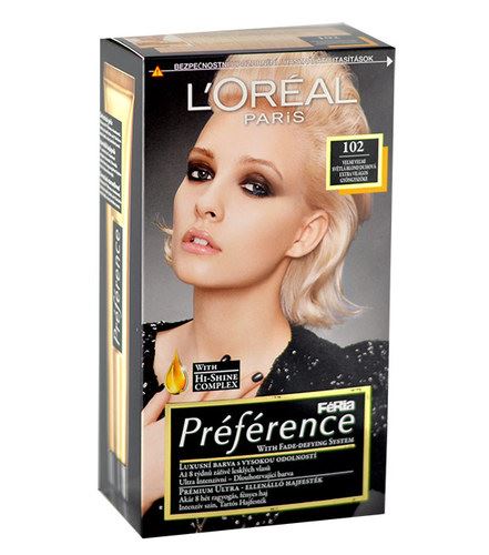 L'Oréal Paris Préférence Féria Hair Colour farba do włosów 1 szt 102 Iridescent Pearl Blonde
