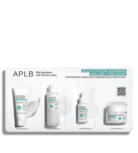 APLB Glutathione Niacinamide Skin Care 4 Types Sachet zestaw próbek produktów nawilżających 4 x 3 ml