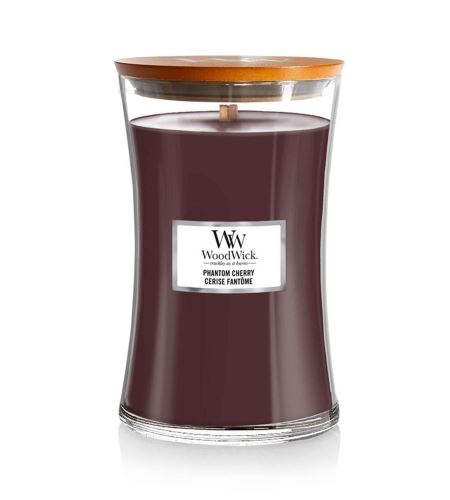 Woodwick Phantom Cherry świeca zapachowa z drewnianym knotem 609,5 g
