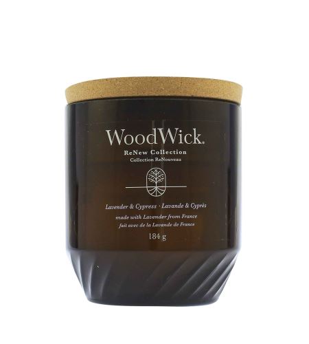 WoodWick ReNew Lavender & Cypress świeca średnia 184 g