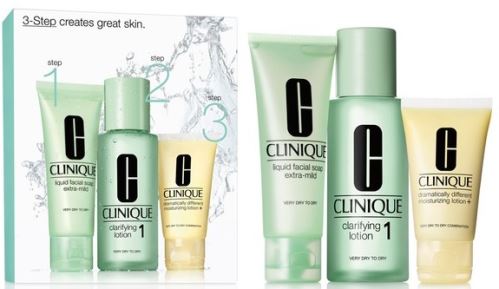 Clinique Clarifying Lotion 1100 ml + Płyn Facial Soap Extra-Mild 50 ml + balsam znacznie różni Moistruizing + 30 ml - zestaw do pielęgnacji skóry 180 ml