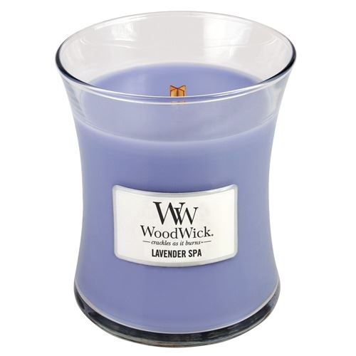 WoodWick Lavender Spa świeca zapachowa z drewnianym knotem 275 g