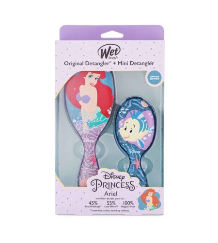 Szczotka mokra Disney Princess Ariel Kit zestaw upominkowy szczotka do włosów Original Detangler + szczotka do włosów Mini Detangler