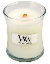 WoodWick White Tea & Jasmine świeca zapachowa z drewnianym knotem 85 g
