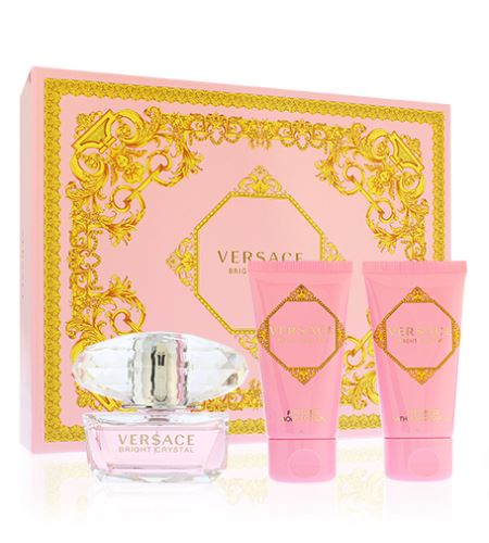 Versace Bright Crystal zestaw prezentowy dla kobiet woda toaletowa 50 ml + mleczko do ciała 50 ml + żel pod prysznic 50 ml