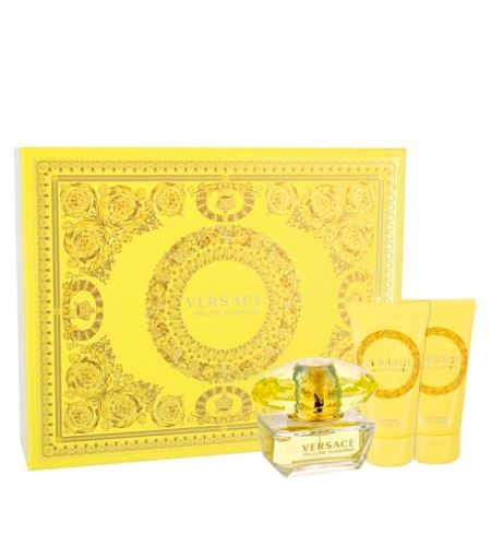 Versace Yellow Diamond zestaw prezentowy dla kobiet woda toaletowa 50 ml + mleczko do ciała 50 ml + żel pod prysznic 50 ml