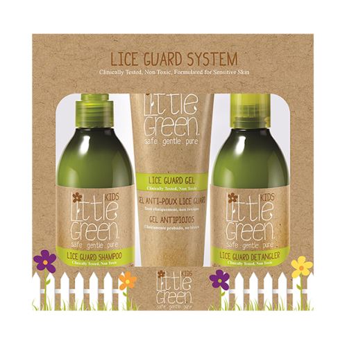 Zestaw upominkowy Little Green Lice Guard System (szampon przeciw wszawicy 240 ml + odżywka przeciw wszawicy 240 ml + żel przeciw wszawicy 125 ml)