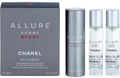 Chanel Allure Homme Sport Eau Extreme EDT 3x20 ml Dla mężczyzn flakonik do wielokrotnego napełniania