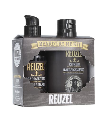 REUZEL Clean & Fresh Beard Try Me Kit zestaw upominkowy (szampon do brody bez spłukiwania Rrefresh No Rinse Beard Wash 100 ml + kojące serum do brody Beard Serum Clean & Fresh 30 ml)