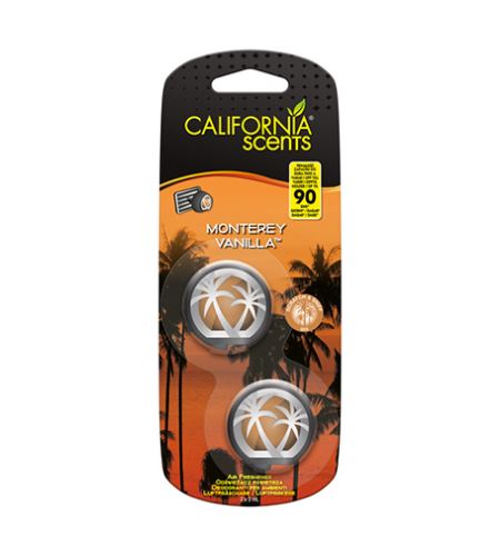California Scents Mini Diffuser Monterey Vanilla zapach samochodowy 2 x 3 ml