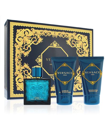 Versace Eros zestaw prezentowy dla mężczyzn woda toaletowa 50 ml + żel pod prysznic 50 ml + balsam po goleniu 50 ml