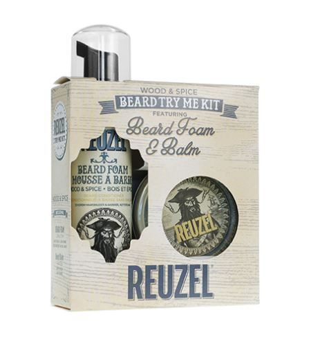 REUZEL Wood & Spice Beard Try Me Kit zestaw prezentowy (balsam do brody 35g + mus do brody 70 ml)