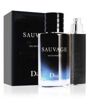 Zestaw upominkowy Dior Sauvage dla mężczyzn woda perfumowana 100 ml + woda perfumowana 10 ml butelka wielokrotnego użytku
